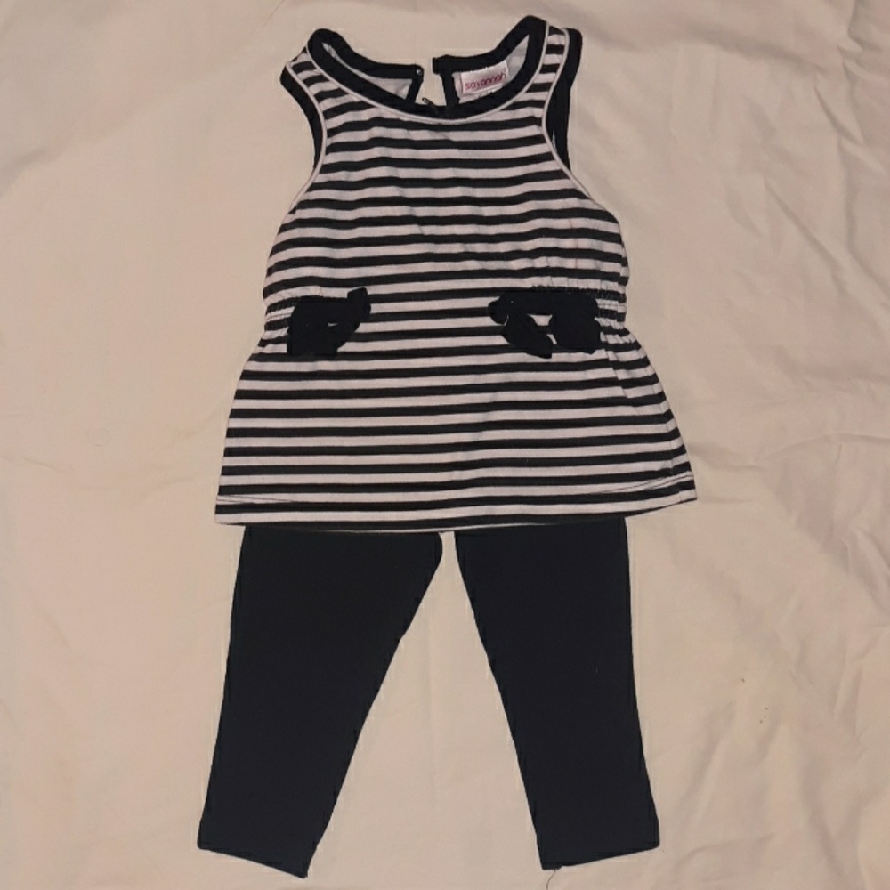 Girls 12mnth striped babydoll tank shirt & legging
